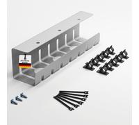 Albatros Kabelkanal Schreibtisch Silber Komplettset A - bureau de gestion des câbles pour l'ordre et la productivité, organisateur pour le guidage des câbles - puits de câbles pour l'organisation des 