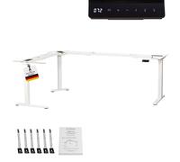 Albatros piètement de Bureau d'angle Lift L7W, Blanc, réglable en continu en Hauteur, Largeur et Angle, 3 Moteurs, électrique