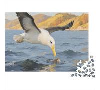 Albatros Puzzle 1000 Pièces Adulte Puzzle en Bois Défi Jouets Animaux Marins Jeu D'Intelligence Cadeau Unique 1000pcs (75x50cm)