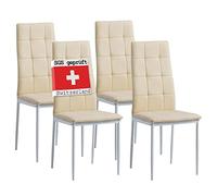 Albatros Rimini Lot de 4 chaises, Beige, testées SGS