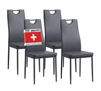 Albatros Salerno, Lot de 4 Chaises de Salle à Manger, Gris, SGS Tested