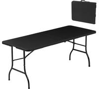 Albatros table de buffet table pliante noir/rotin - construction robuste pliable et grande capacité de charge -pour jusqu'à 10 personnes - pour tente à bière avec poignée de transport