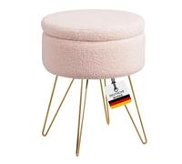 Albatros - Tabouret Cannes avec espace de rangement - Design moderne - Housse élégante en sherpa - Coffre ou banc - Idéal comme repose-pieds ou tabouret de coiffeuse - Rose