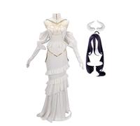 Albedo - Robe de costumade Albedo pour femme - Robe de costumade à épaules dénudées - Ensemble complet - Robe de déesse en queue de poisson blanche pour Halloween, Noël, carnaval, fête de jeu de rôle