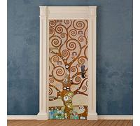 Albero Della Vita Stickers Porte - Application Facile et Sans Bulles, Revêtements Ajustables, Décorations Idéales Pour Rénovation