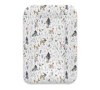 Albero Mio Animals & Love Lion Matelas à langer lavable et sans substances nocives (forêt scandinave, Blanc.
