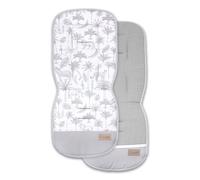 Albero Mio Housse de poussette double face | 85 x 36 cm | Protection universelle pour poussette | Housse de siège de poussette | 100 % mousseline de coton | Accessoires de poussette | Bogo gris
