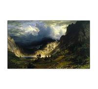 Albert Bierstadt oeuvre décoration de la maison, une tempête dans les montagnes rocheuses, toile Art peinture à l'huile photo décoration murale moderne 90x130cm sans cadre