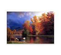 Albert Bierstadt. Reproduction d'art sur toile de Tableaux. (Sur le Saco) Impressions sur toile de paysages célèbres. Images d'art mural sur toile pour la maison 60x96cm (23.6x37.8in) sans cadre