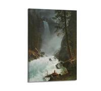Albert Bierstadt (Un ruisseau dans les montagnes Rocheuses, 1882) - Impression sur toile - Décoration murale moderne pour chambre à coucher, espace de vie - 60 x 90 cm