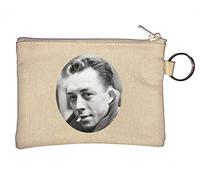 Albert Camus Porte-monnaie avec photo d'écrivain français et philosophe Beige