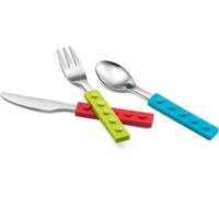 Albert De Thiers - Coffret De 3 Couverts Enfants Ludo - 1 Couteau Rouge + 1 Fourchette Verte + 1 Cuillère Bleue - Manches Emboîtables Ludiques,Lames En Acier Inoxydable - Boîte Couleur