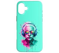 Albert E Physicien Portant des écouteurs EDM Rave Design Coque pour iPhone 16 Plus