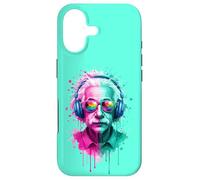 Albert E Physicien Portant des écouteurs EDM Rave Design Coque pour iPhone 17