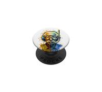 Albert E Portant des équipements de plongée et des écouteurs EDM Rave Art PopSockets PopGrip Adhésif