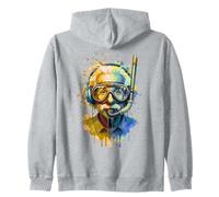 Albert E Portant des équipements de plongée et des écouteurs EDM Rave Art Sweat à Capuche