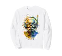 Albert E Portant des équipements de plongée et des écouteurs EDM Rave Art Sweatshirt