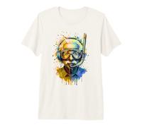 Albert E Portant des équipements de plongée et des écouteurs EDM Rave Art T-Shirt Haut de Gamme
