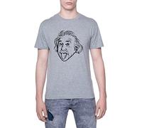 Albert Einstein Marrant Langue Montrer T-Shirt Homme Manche Courte Gris Men Grey Tee M