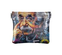 Albert Einstein Mini porte-monnaie en cuir pour un usage quotidien, albert einstein's face, one size, Visage d'Albert Einstein