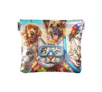 Albert Einstein Mini porte-monnaie en cuir pour un usage quotidien, Cute Pets Beach, one size, Cute Pets Beach