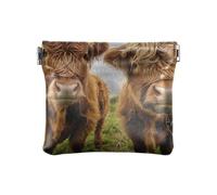 Albert Einstein Mini porte-monnaie en cuir pour un usage quotidien, Vaches Highland, one size, Vaches Highland