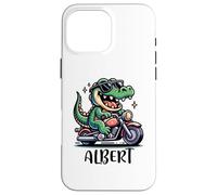 Albert Fun Alligator Motif Moto pour garçon Nom Albert Coque pour iPhone 16 Pro Max