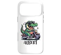 Albert Fun Alligator Motif Moto pour garçon Nom Albert Coque pour iPhone 17 Pro Max