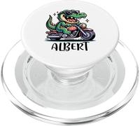 Albert Fun Alligator Motif Moto pour garçon Nom Albert PopSockets PopGrip pour MagSafe