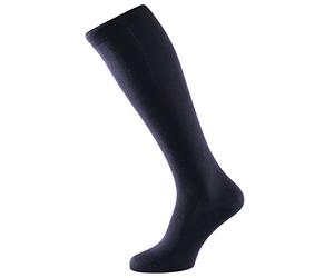 ALBERT KREUZ chaussettes montantes en soie blue marine - chaussettes hautes élégantes pour hommes - 45-47