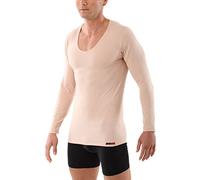 ALBERT KREUZ Deep-V Maillot de corps invisible pour homme en coton bio stretch à manches longues Beige, beige, L