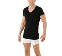 ALBERT KREUZ Homme Maillot de Corps Fonctionnel Laine mérinos -Tencel™ Lyocell col v Manches Courtes Noir L