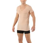 ALBERT KREUZ Homme Maillot de Corps Fonctionnel Laine mérinos -Tencel™ Lyocell Invisible col Deep-v Manches Courtes Couleur Chair S