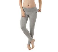 ALBERT KREUZ Legging Yoga Femme Taille Haute en Coton Stretch Bio Gris, Taille M (40-42)