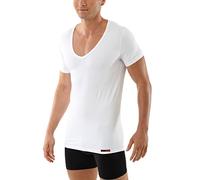 ALBERT KREUZ Maillot de Corps Blanc avec Manches Courtes et col v Profond en Coton Stretch S