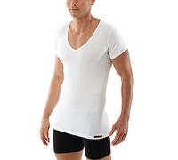ALBERT KREUZ Maillot de Corps col v Extra Profond en Micromodal Light Slimfit Manches Courtes Blanc 04/S