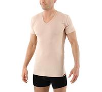 ALBERT KREUZ Maillot de Corps Invisible 100% Coton Bio col v Manches Courtes Couleur Chair Beige