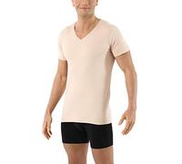 ALBERT KREUZ Maillot de Corps Invisible sans Coutures Clean Cut col v Manches Courtes en Couleur Chair Beige