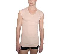 ALBERT KREUZ Maillot de Corps Marcel Invisible 100% Coton Bio col v sans Manches Couleur Chair Beige 5/M
