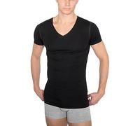 ALBERT KREUZ Maillot de Corps sans Bordures sans Coutures Clean Cut col v Manches Courtes en Noir