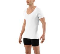 ALBERT KREUZ Maillot de Corps sans Bordures sans Coutures Clean Cut Grand col v Manches Courtes en Blanc 6/L