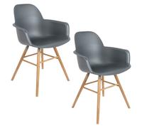 ALBERT KUIP - Lot de 2 fauteuils de table gris foncé Gris