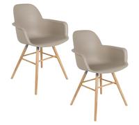 ALBERT KUIP - Lot de 2 fauteuils de table taupe Taupe