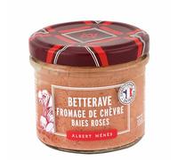 Albert Ménès - Les Tartinables - Crème de Chèvre à la Betterave et aux Baies Roses 100 g