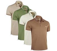 Albert Morris Polo Shirts pour Homme - Manches Courtes, Respirant, Séchage Rapide, Protection UV, Coupe Classique, Été Golf, Style Sportif Business Décontracté - L