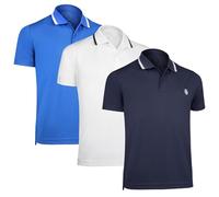 Albert Morris Polo Shirts pour Homme - Manches Courtes, Respirant, Séchage Rapide, Protection UV, Coupe Classique, Été Golf, Style Sportif Business Décontracté - S