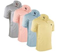 Albert Morris Polo Shirts pour Homme - Manches Courtes, Respirant, Séchage Rapide, Protection UV, Coupe Classique, Été Golf, Style Sportif Business Décontracté - M
