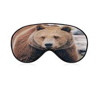 Alberta Grizzly Bear Sleep Masque pour les yeux Soft Eye Covers Blocking Lights Bandeau avec sangle réglable pour la sieste de voyage