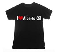 Alberta Oil T Shirt I Love Clothing Tee T-Shirts Heart Screen Printed DTG Energy Men's T-Shirt Black XL