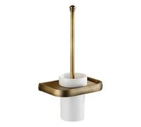 Alberta WC Brosse Brosses De Toilette Porte Brosse de Toilette Cuivre Laiton Antique/Brosse/Blanc/Noir Accessoires de Salle de Bain Monté au Mur-Antique